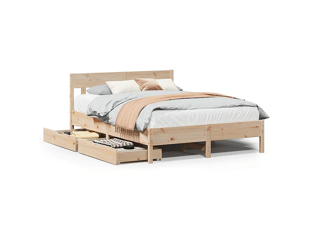 Cadre de lit sans matelas 120x190 cm bois de pin massif