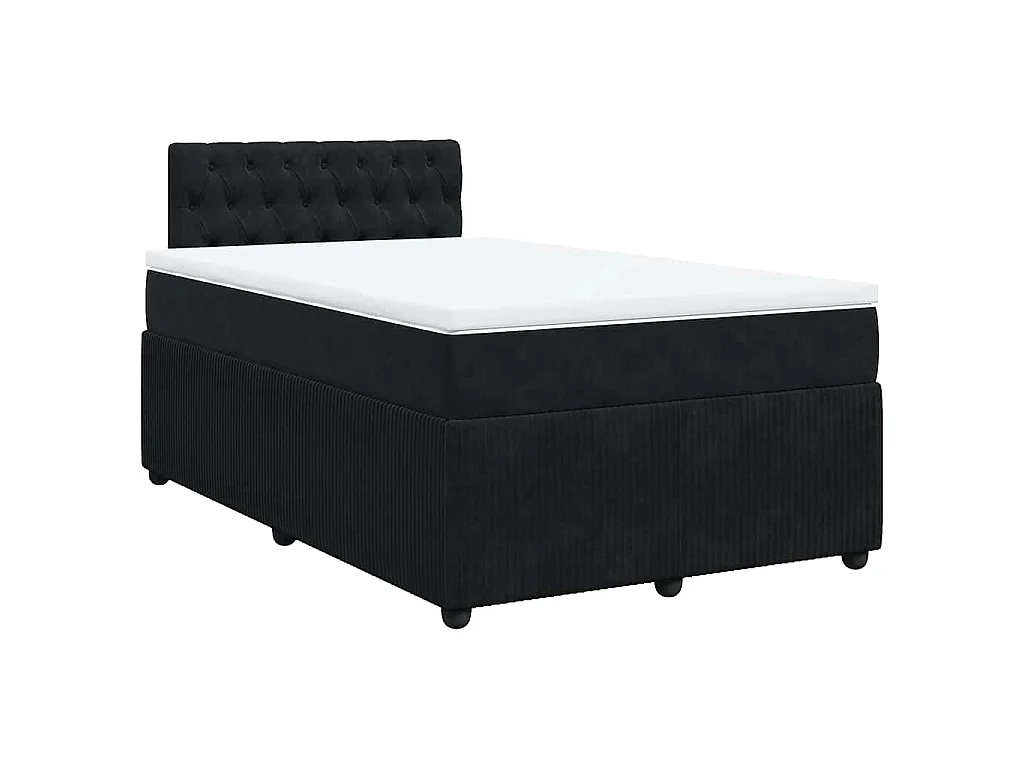 Boxspringbett mit Matratze Schwarz 120x190 cm Samt