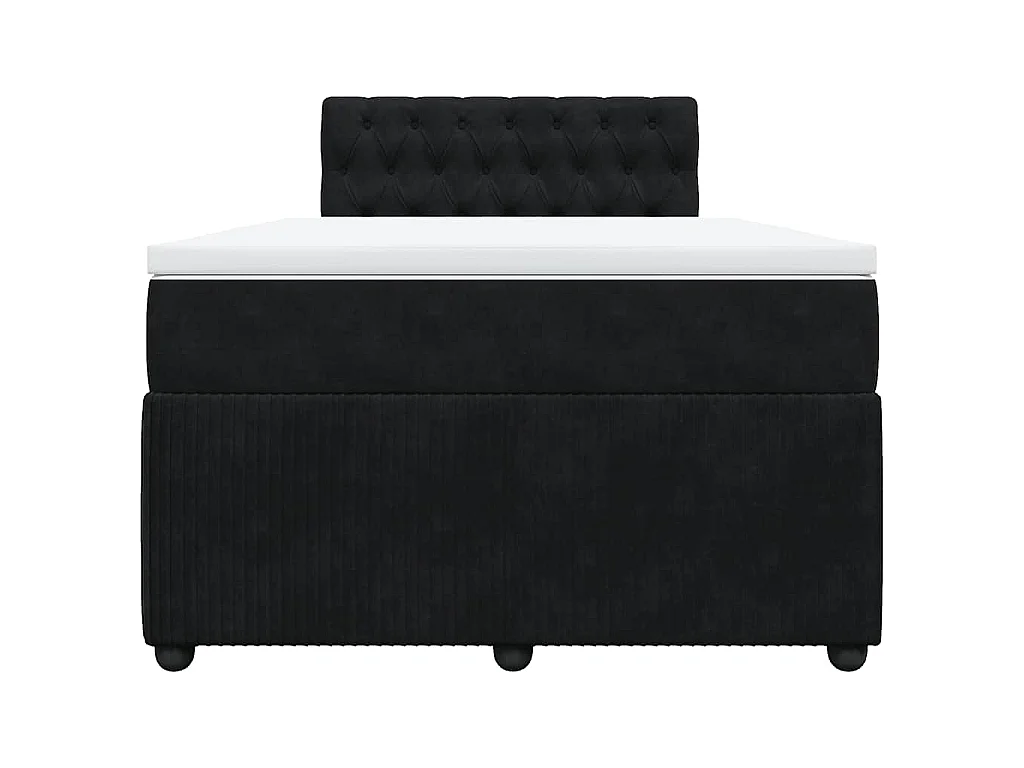 Boxspringbett mit Matratze Schwarz 120x190 cm Samt