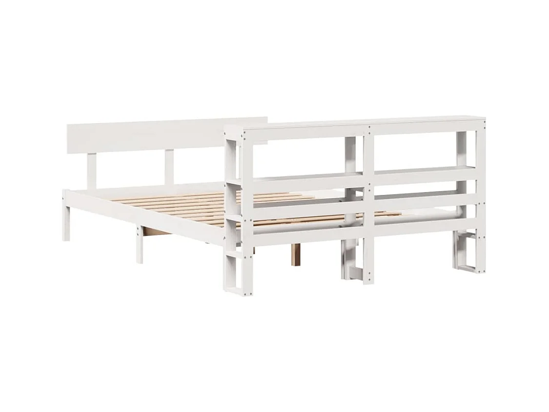 Massivholzbett ohne Matratze Weiß 120x200 cm Kiefernholz