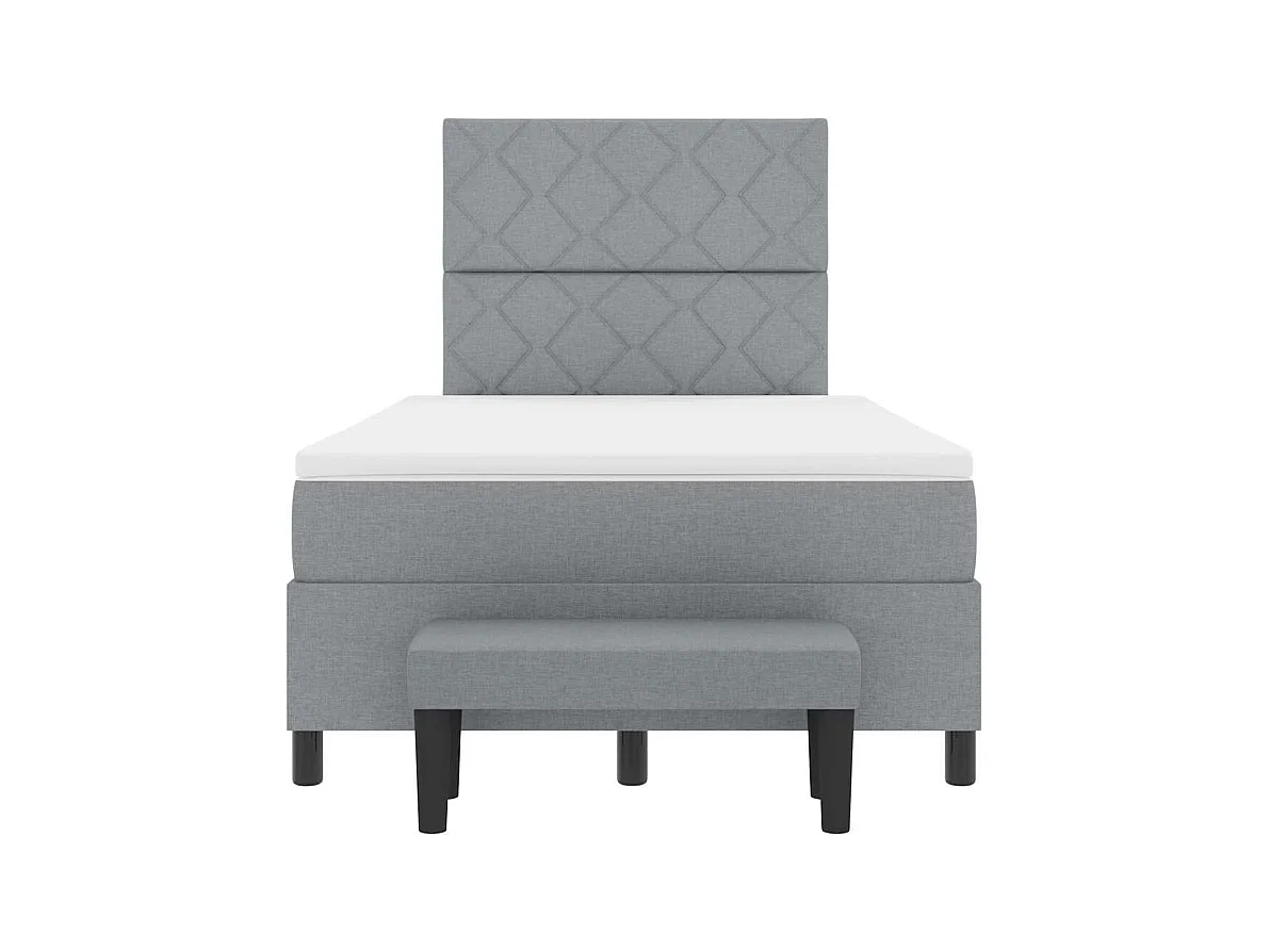 Boxspring bed met matras Lichtgrijs 120 x 200 cm Stof