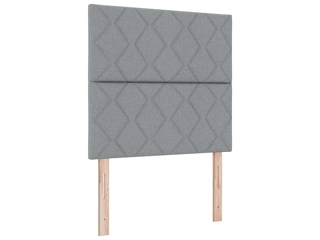Boxspringbed met hoofdeinde Lichtgrijs 120 x 200 cm Stof