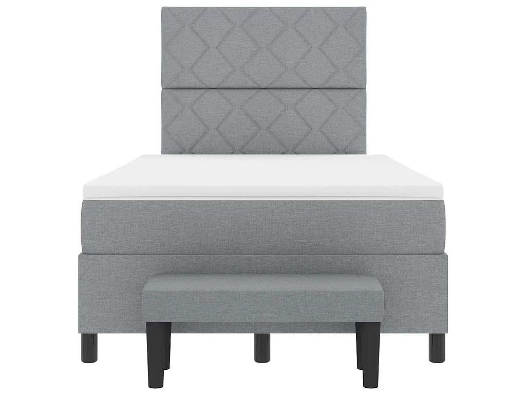 Boxspringbed met hoofdeinde Lichtgrijs 120 x 200 cm Stof