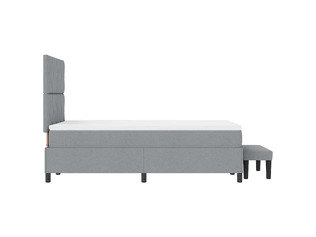 Boxspringbed met hoofdeinde Lichtgrijs 120 x 200 cm Stof