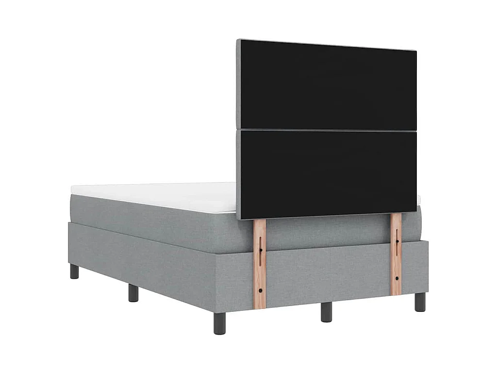 Boxspringbed met hoofdeinde Lichtgrijs 120 x 200 cm Stof