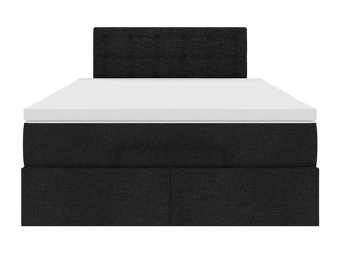 Lit ottoman avec matelas et LED noir 120x190 cm tissu