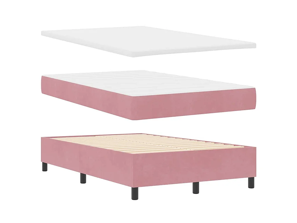 Boxspringbed met hoofdeinde Roze 120 x 190 cm Fluweel