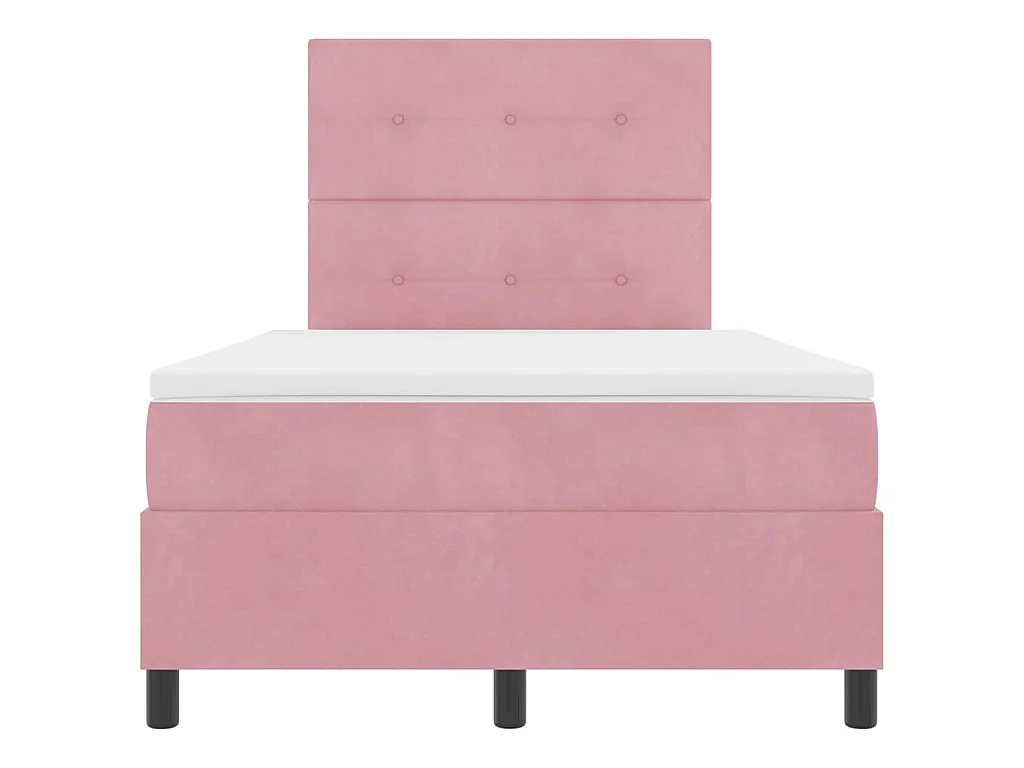 Boxspringbed met hoofdeinde Roze 120 x 190 cm Fluweel