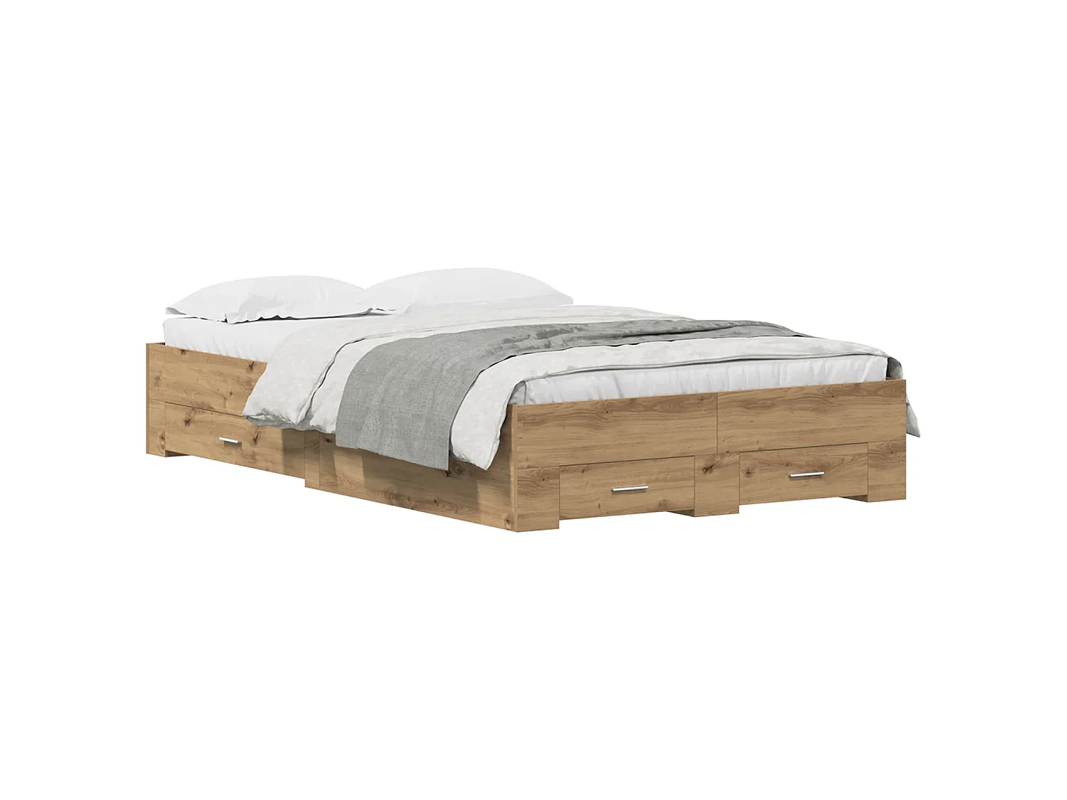 Bedframe met lade Artisan Eiken 120 x 190 cm Bewerkt hout