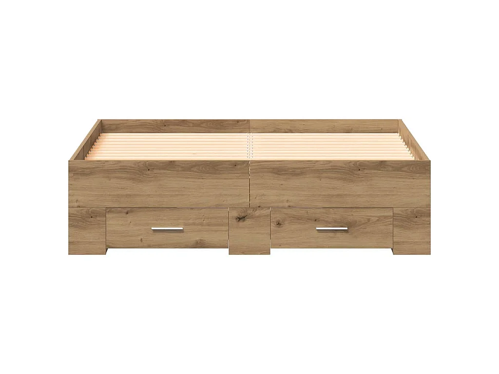 Bedframe met lade Artisan Eiken 120 x 190 cm Bewerkt hout