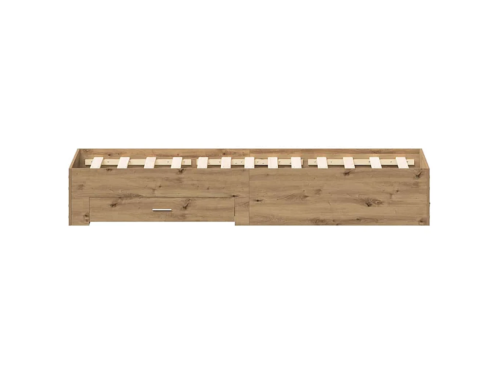 Bedframe met lade Artisan Eiken 120 x 190 cm Bewerkt hout