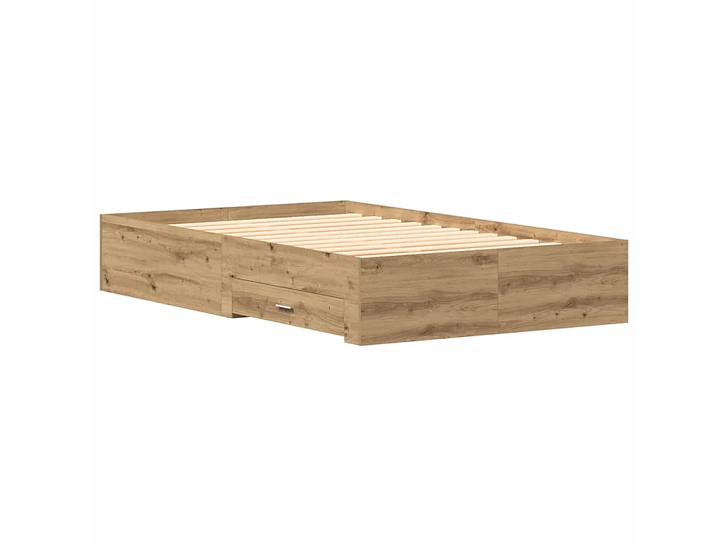 Bedframe met lade Artisan Eiken 120 x 190 cm Bewerkt hout