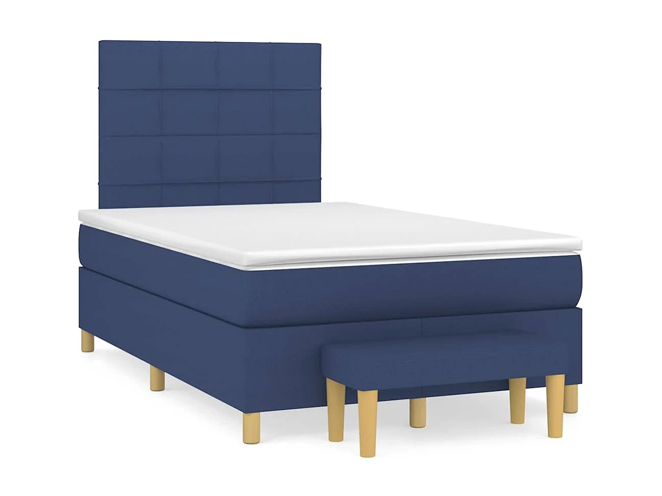 Boxspringbett mit Matratze Blau 120x190 cm Stoff