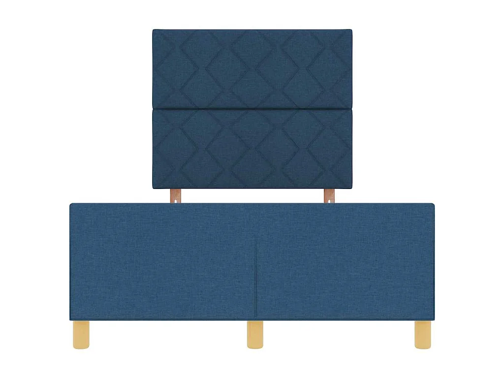 Bettgestell mit Kopfteil Blau 120 x 190 cm Stoff
