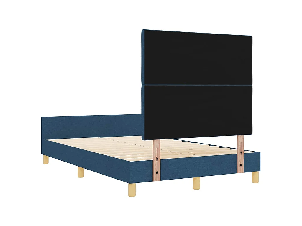 Bettgestell mit Kopfteil Blau 120 x 190 cm Stoff