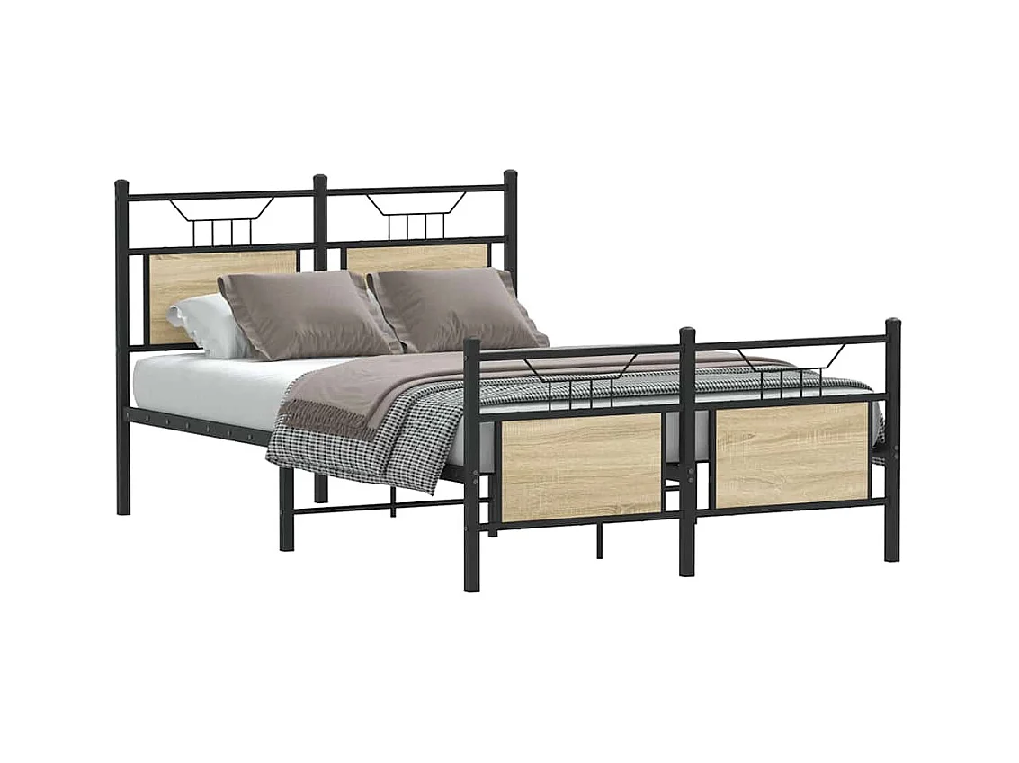 Cadre de lit sans matelas chêne sonoma 120x190 cm