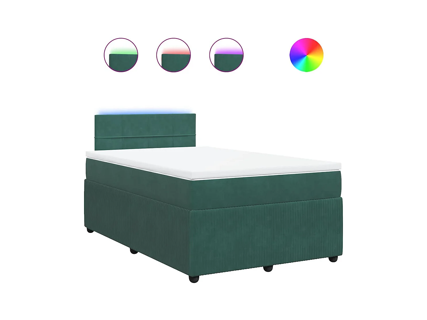 Sommier à lattes de lit et matelas Vert foncé 120x200cm Velours