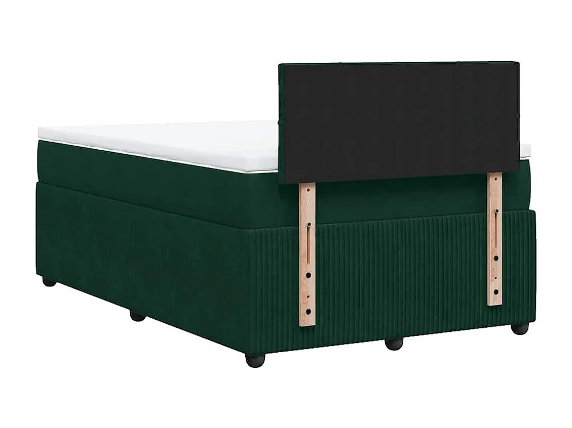 Sommier à lattes de lit et matelas Vert foncé 120x200cm Velours