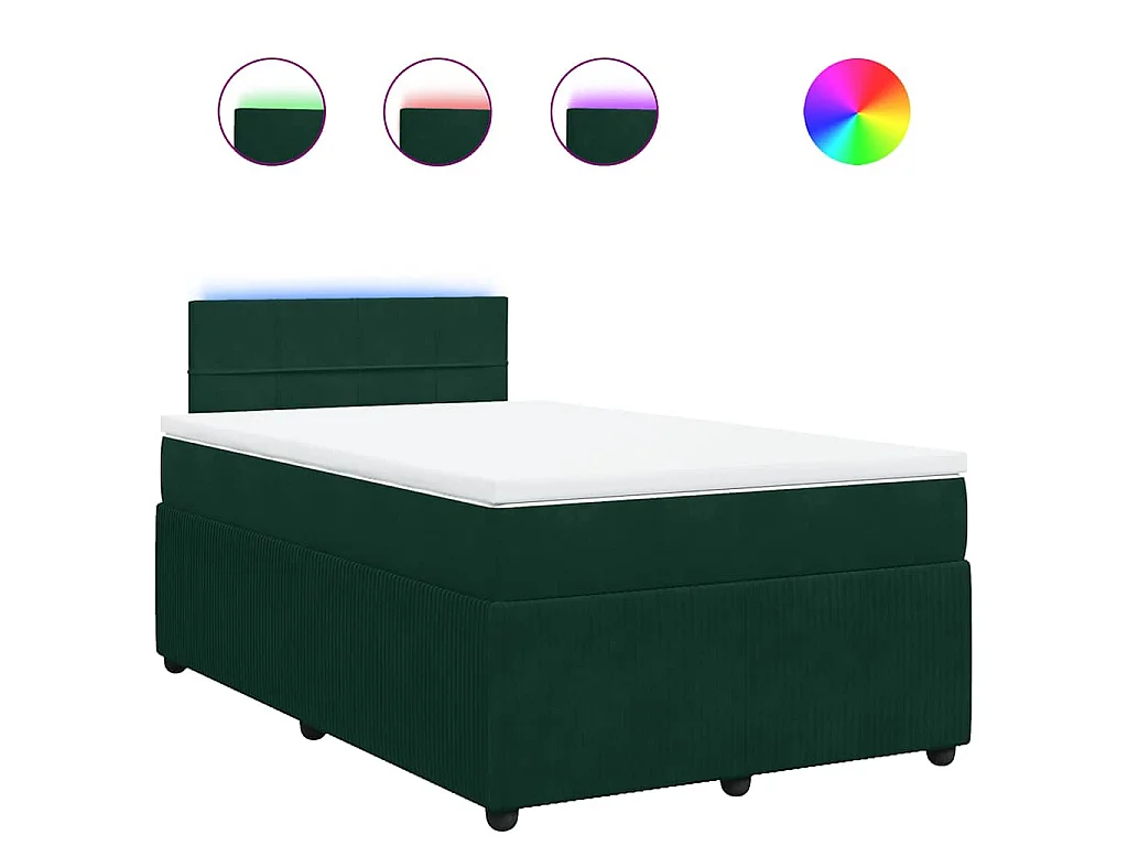 Sommier à lattes de lit et matelas Vert foncé 120x200cm Velours