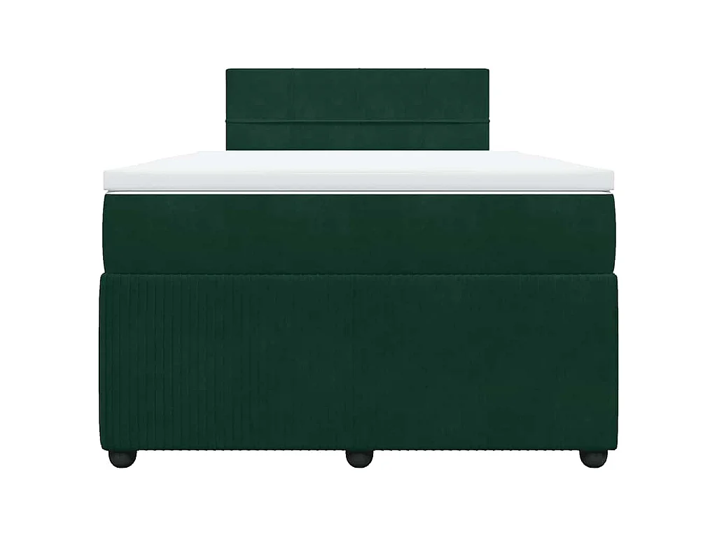Sommier à lattes de lit et matelas Vert foncé 120x200cm Velours