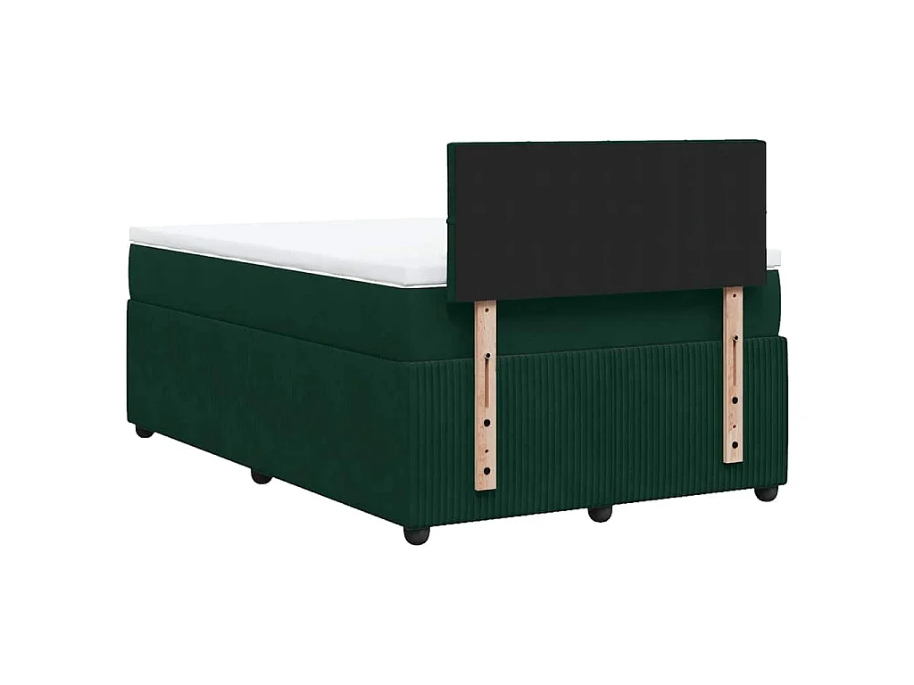 Sommier à lattes de lit et matelas Vert foncé 120x200cm Velours