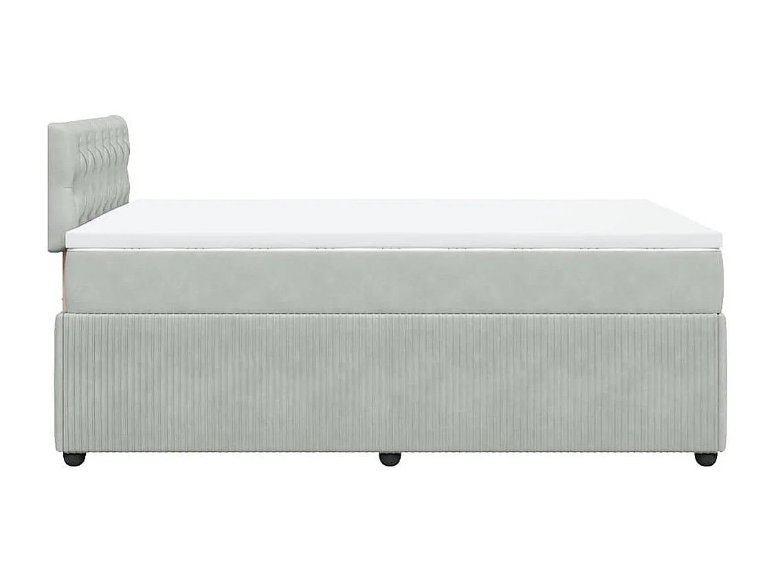 Cama boxspring com colchão 120x190 cm veludo cinzento-claro