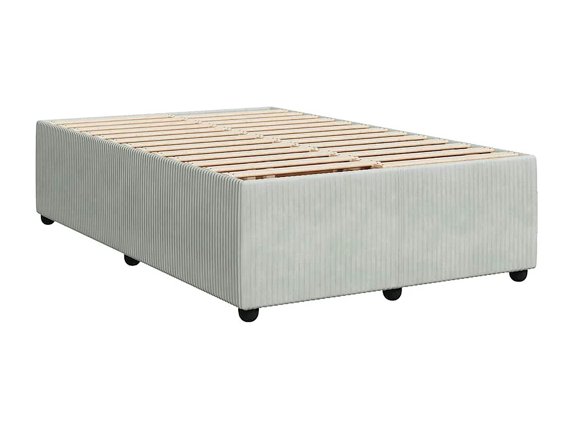 Cama boxspring com colchão 120x190 cm veludo cinzento-claro