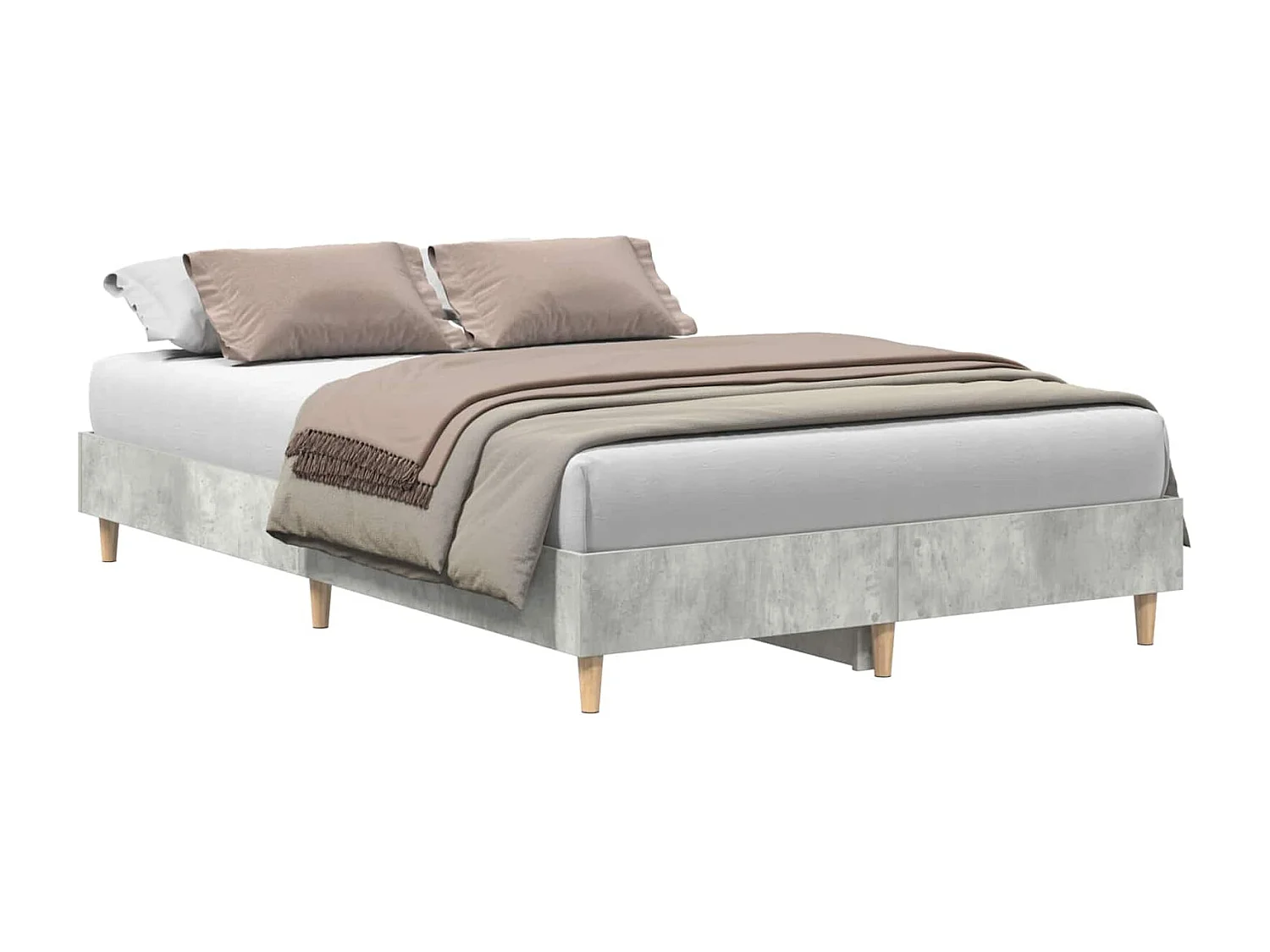 Bedframe Betongrijs 120 x 190 cm Bewerkt hout