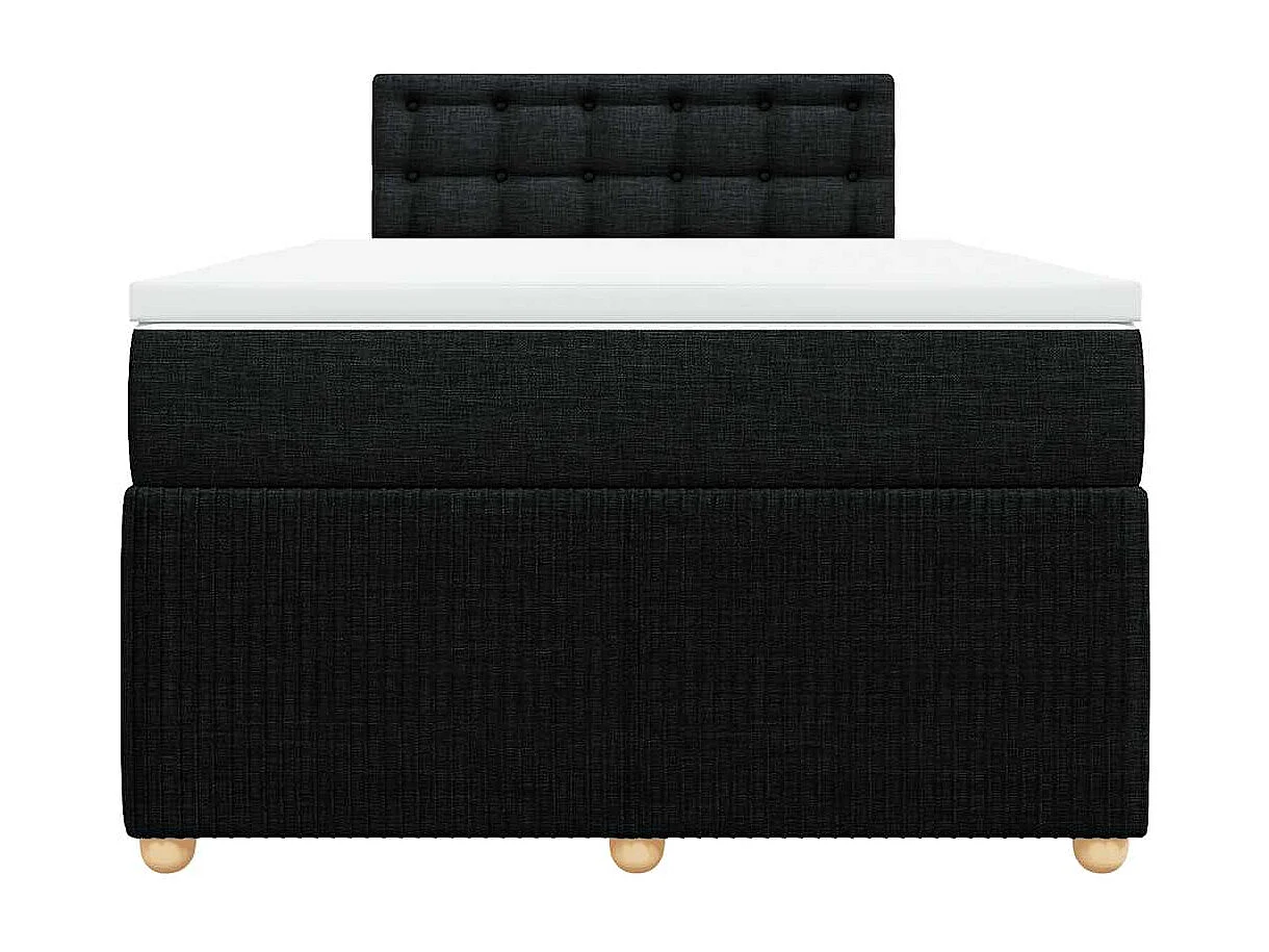 Cama boxspring com colchão 120x190 cm tecido preto