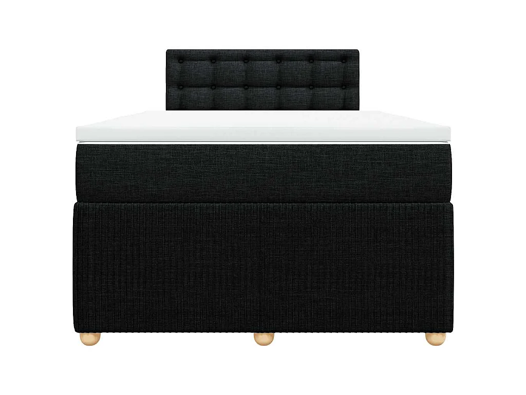 Cama box spring con colchón tela negro 120x190 cm