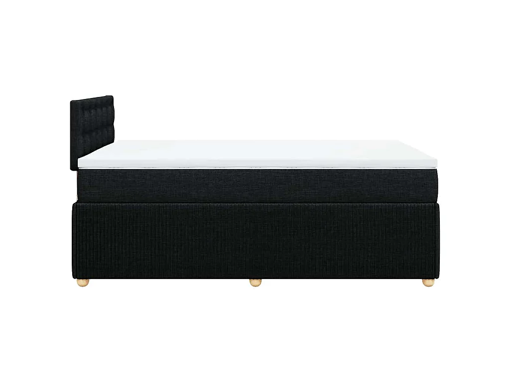 Cama box spring con colchón tela negro 120x190 cm