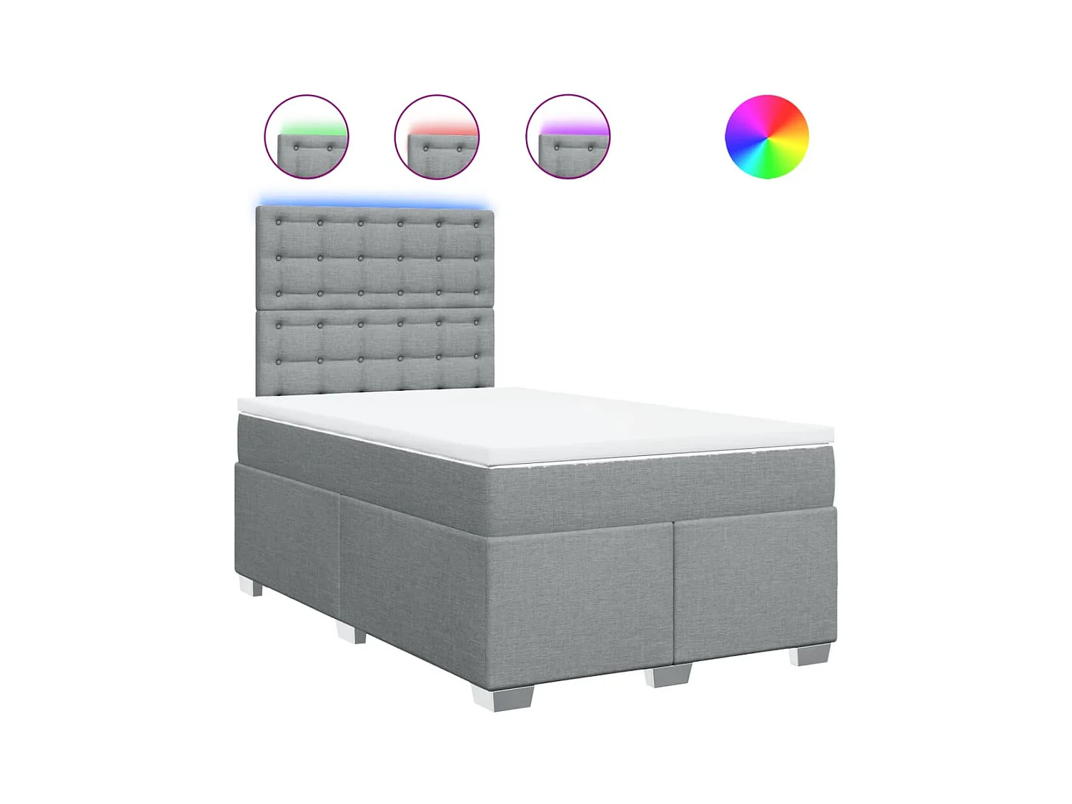 Boxspringbett mit Matratze Hellgrau 120x190 cm Stoff