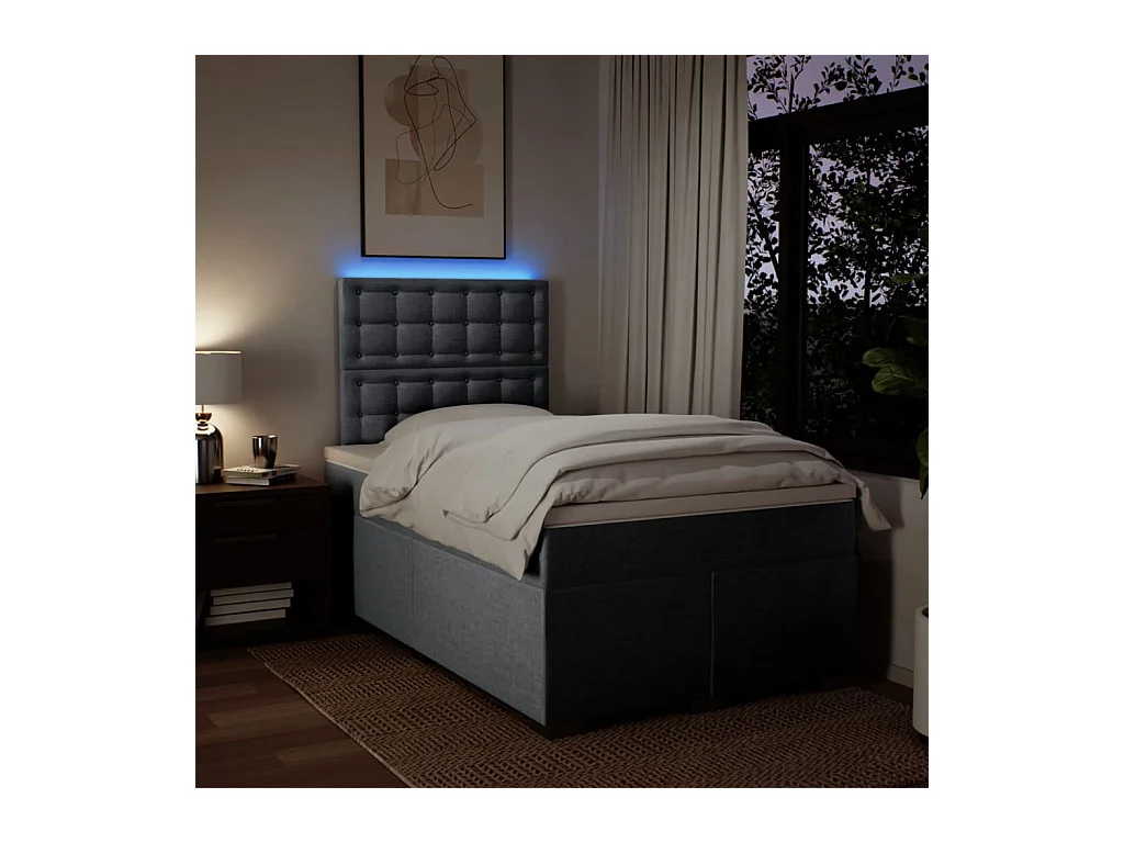 Boxspringbett mit Matratze Hellgrau 120x190 cm Stoff