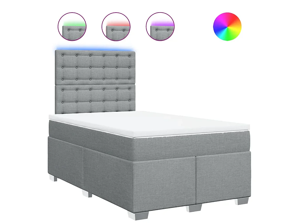 Boxspring met matras stof lichtgrijs 120x190 cm