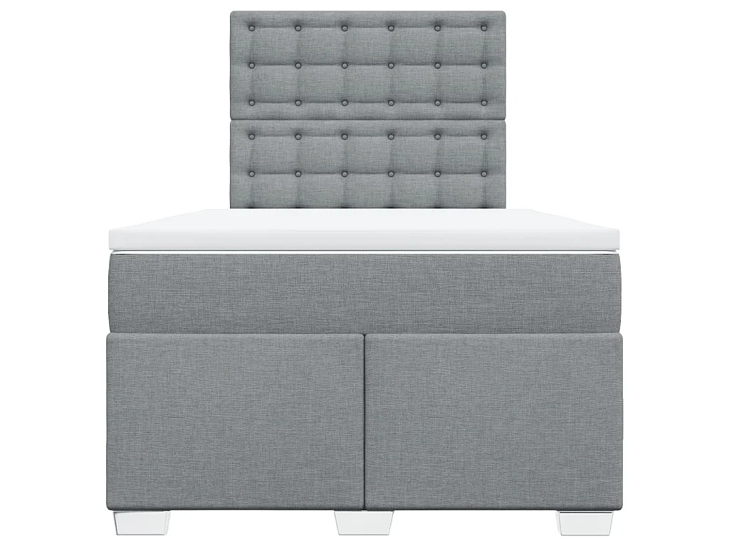 Boxspring met matras stof lichtgrijs 120x190 cm