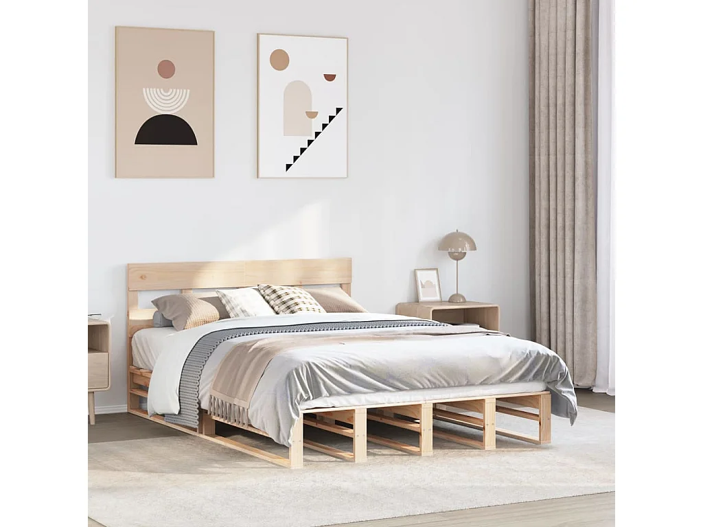 Massivholzbett ohne Matratze 120x190 cm Kiefernholz