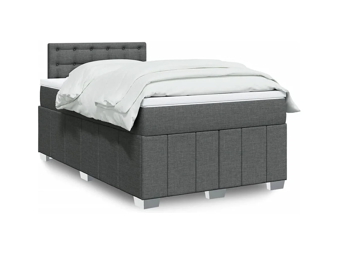 Boxspring met matras stof donkergrijs 120x190 cm