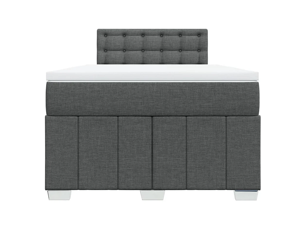 Boxspringbett mit Matratze Dunkelgrau 120x190 cm Stoff