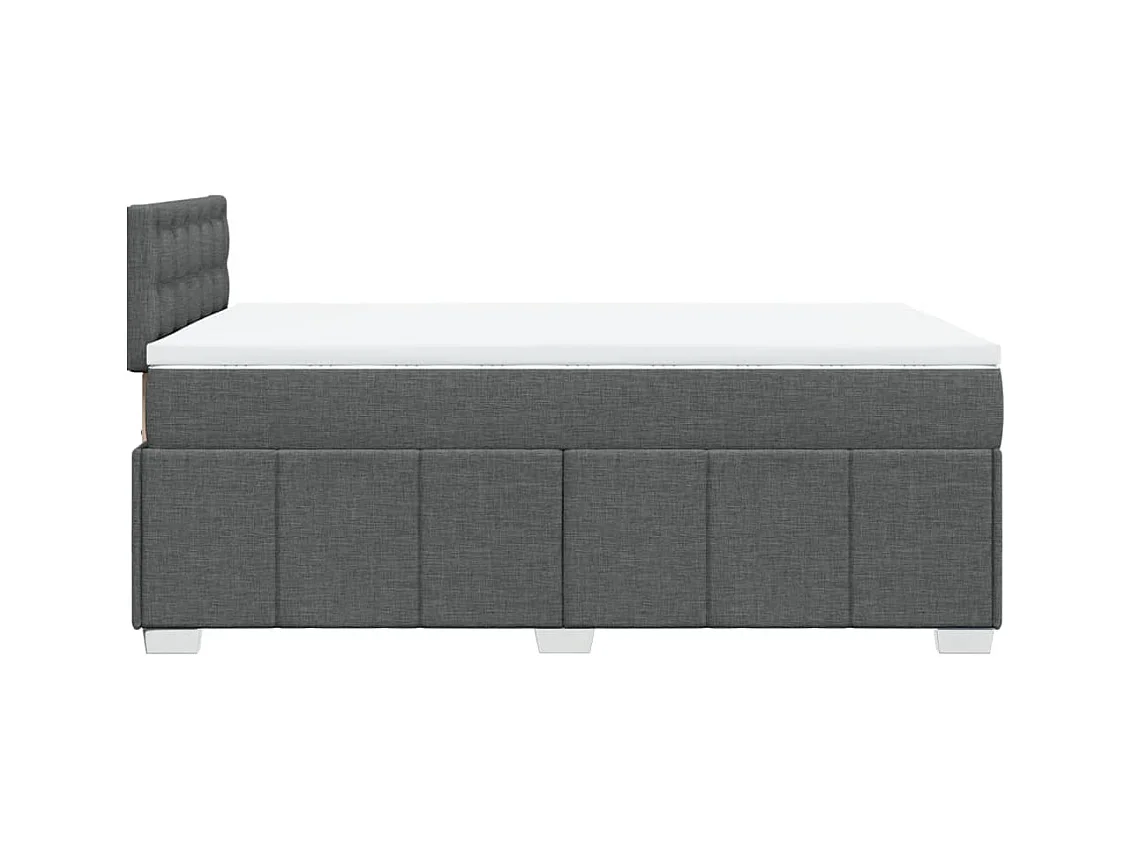 Boxspringbett mit Matratze Dunkelgrau 120x190 cm Stoff