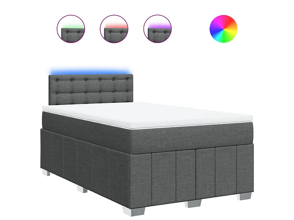 Boxspringbett mit Matratze Dunkelgrau 120x190 cm Stoff