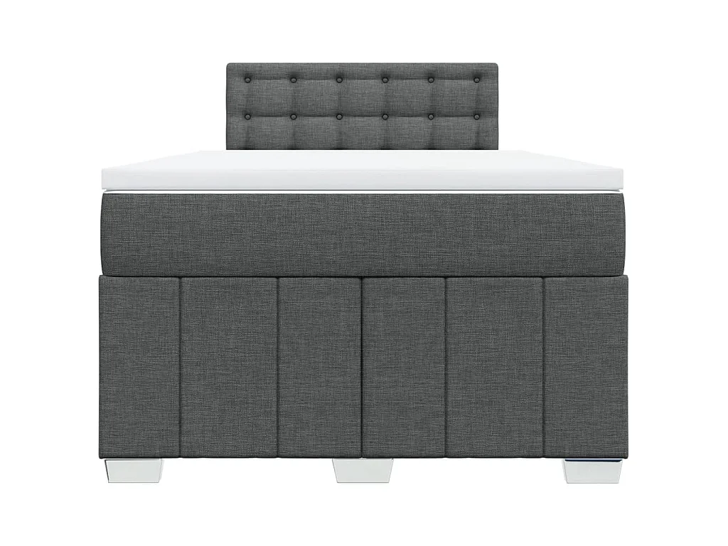 Boxspringbett mit Matratze Dunkelgrau 120x190 cm Stoff