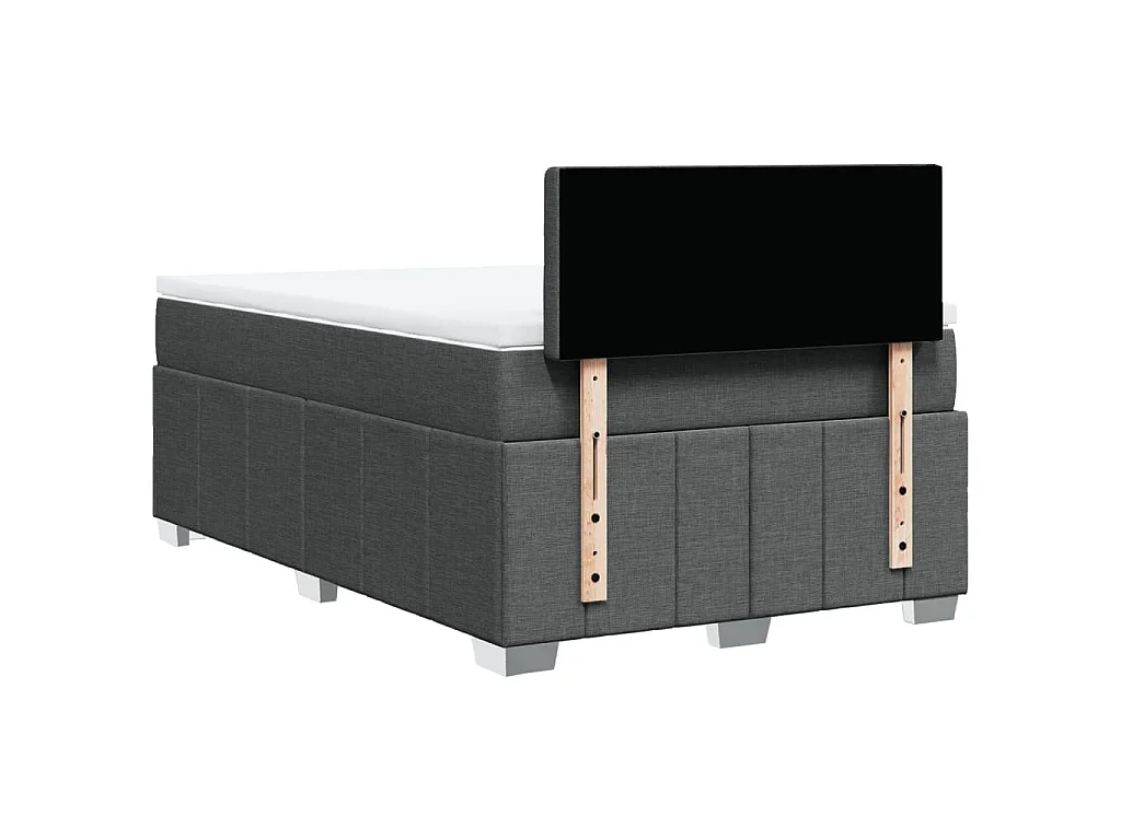 Boxspringbett mit Matratze Dunkelgrau 120x190 cm Stoff