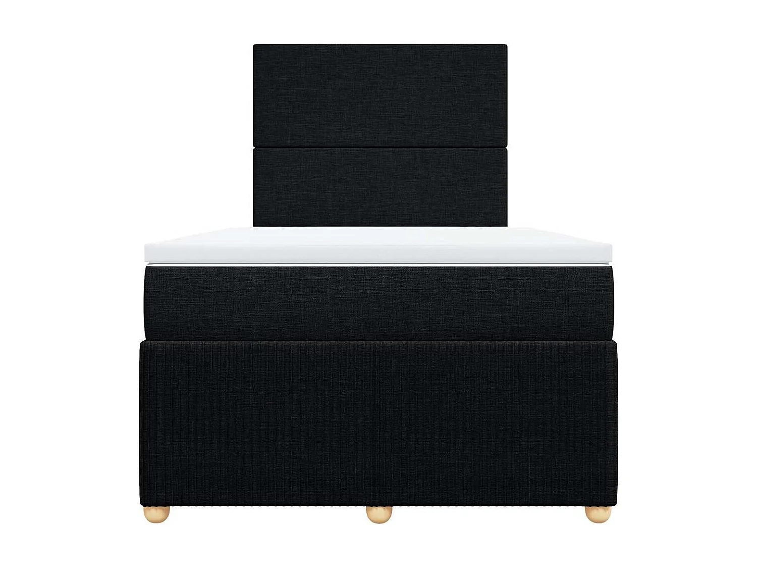 Sommier à lattes de lit avec matelas noir 120x190 cm tissu