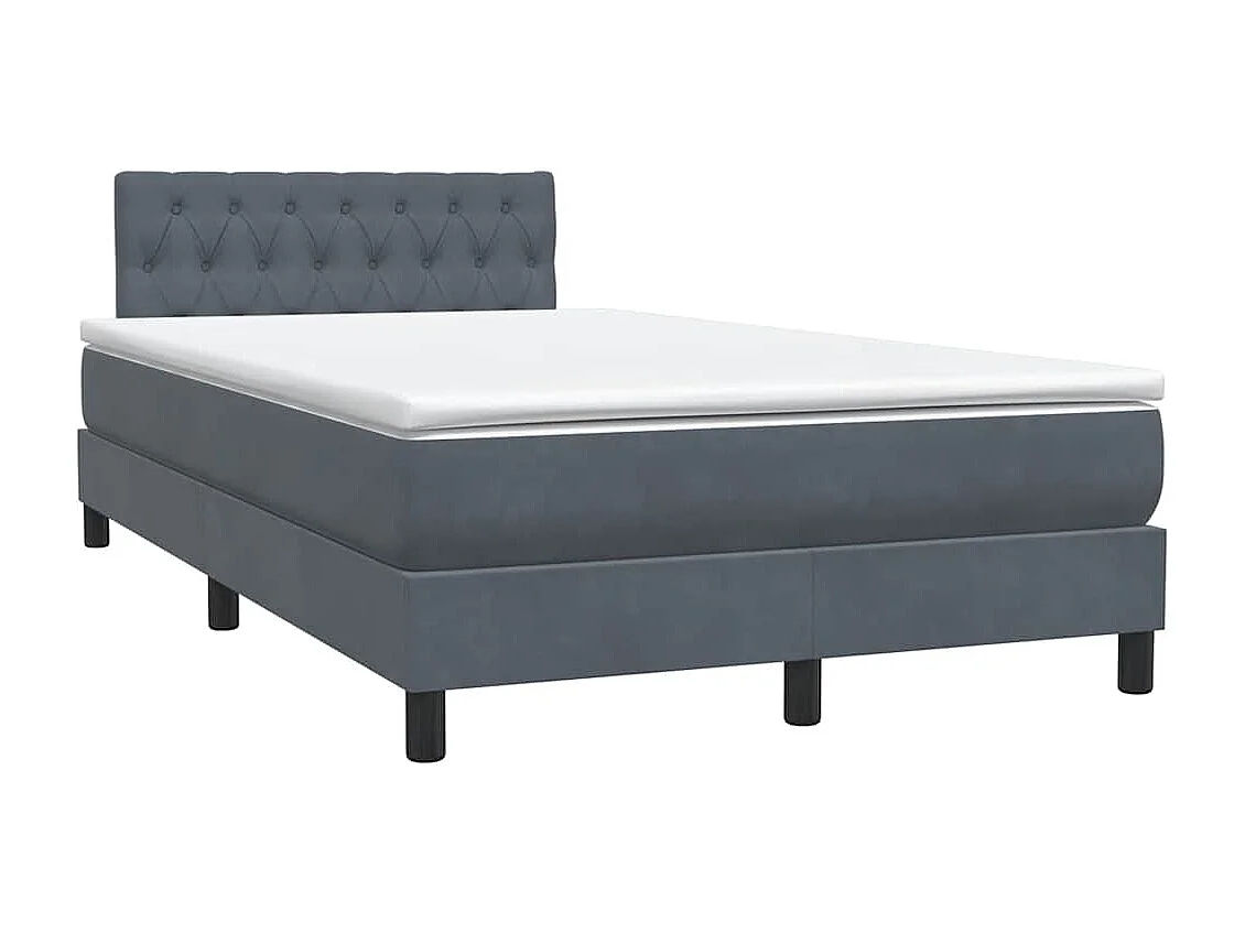 Boxspringbett mit Matratze Dunkelgrau 120x210 cm Samt