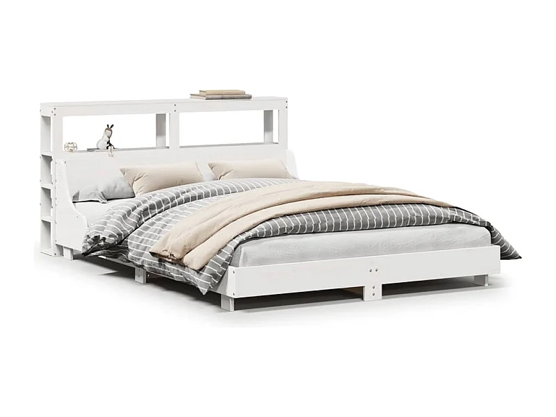 Cadre de lit sans matelas blanc 120x190 cm bois de pin massif