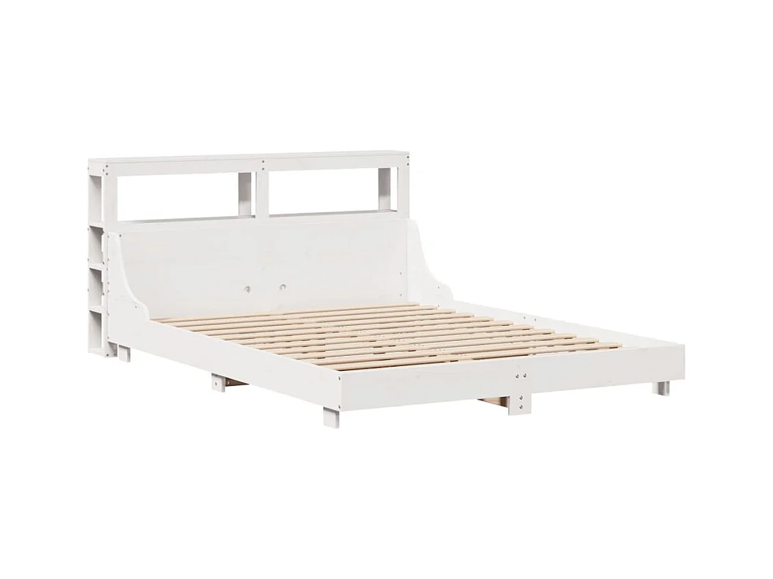Cadre de lit sans matelas blanc 120x190 cm bois de pin massif
