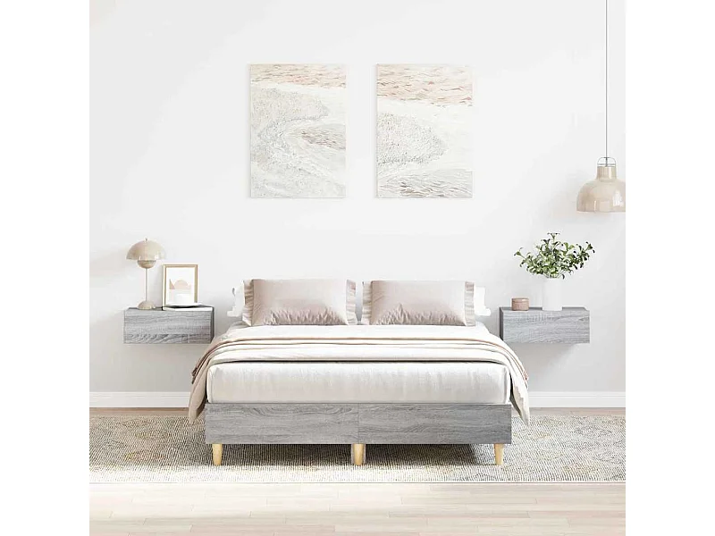 Bettgestell Grau Sonoma 120 x 190 cm Holzwerkstoff