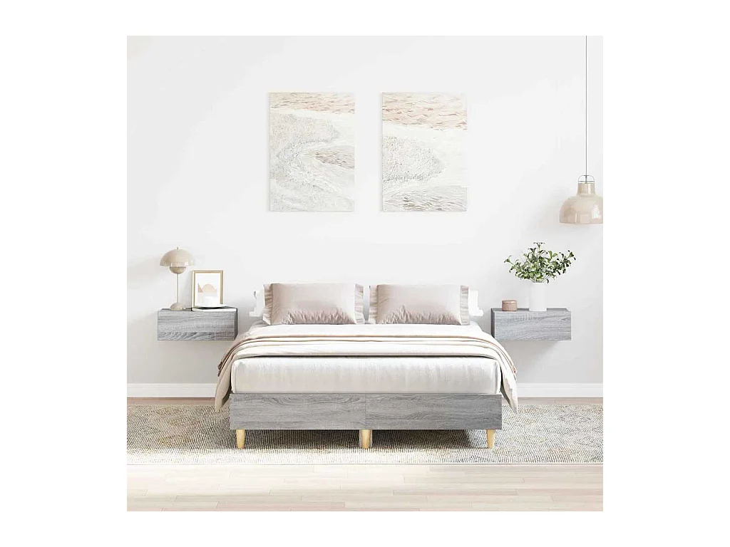 Cadre de lit Sonoma gris 120 x 190 cm Bois d'ingénierie