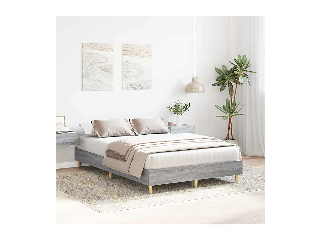 Bettgestell Grau Sonoma 120 x 190 cm Holzwerkstoff