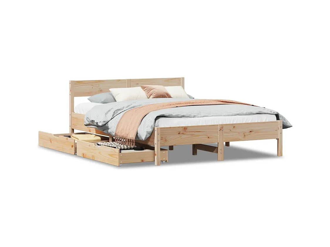 Cadre de lit sans matelas 120x200 cm bois de pin massif